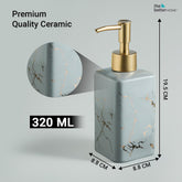 The Better Home 320ml Dispenser Bottle - Grey (Set of 4) | Ceramic Liquid Dispenser for Kitchen, Wash-Basin, and Bathroom | Ideal for Shampoo, Hand Wash, Sanitizer, Lotion, and More
